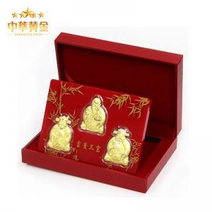 福祿壽喜財(cái)套裝黃金擺件會銷禮品