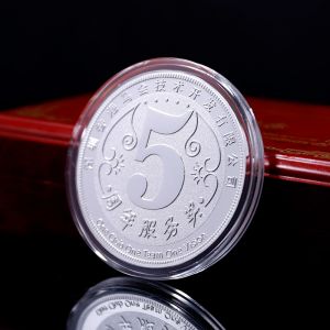 中萃黃金-5周年服務(wù)獎純銀紀念章定制