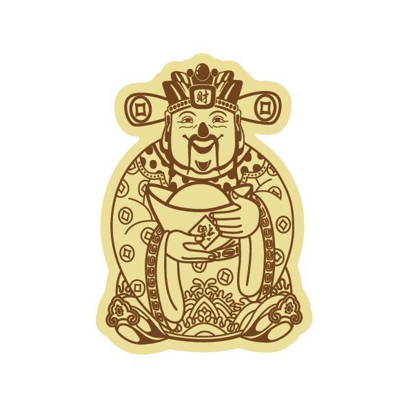 財神到-純金手機(jī)貼